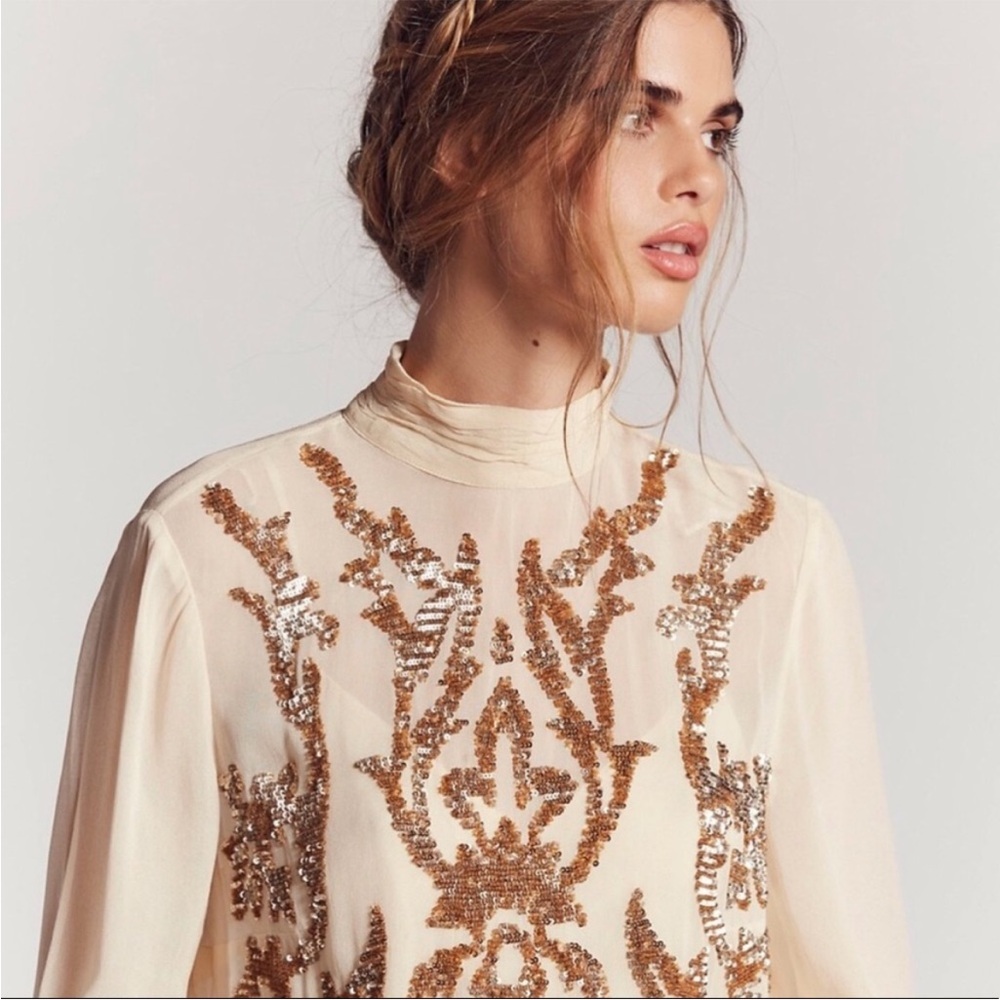 Free People sequin sheer dress